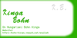 kinga bohn business card